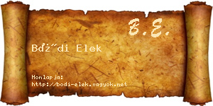 Bódi Elek névjegykártya